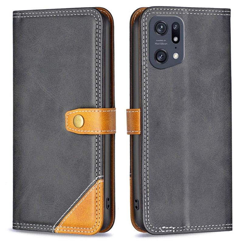 Capa Folio Para Oppo Find X5 Pro Correia Colorida Binfen