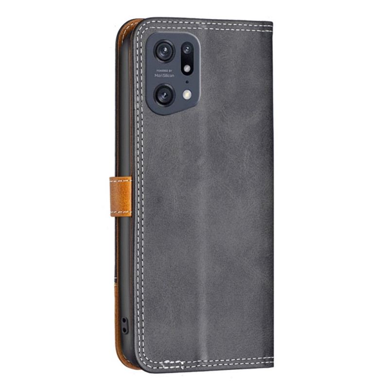 Capa Folio Para Oppo Find X5 Pro Correia Colorida Binfen