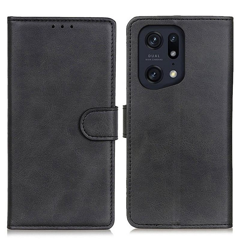 Capa Folio Para Oppo Find X5 Pro Couro Sintético Fosco