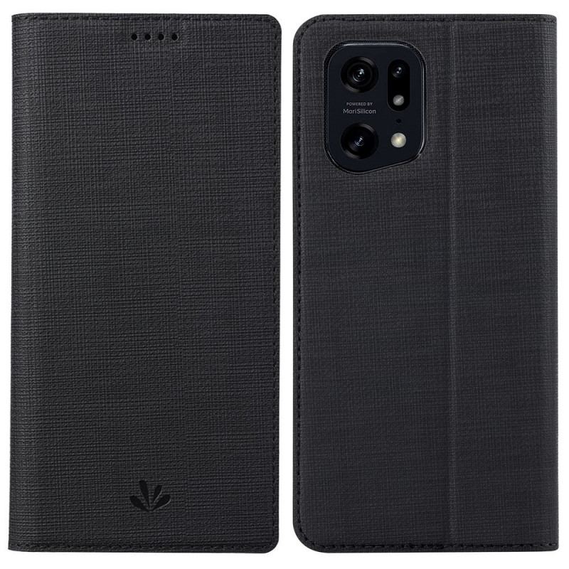 Capa Folio Para Oppo Find X5 Pro Vili Textura De Tecido
