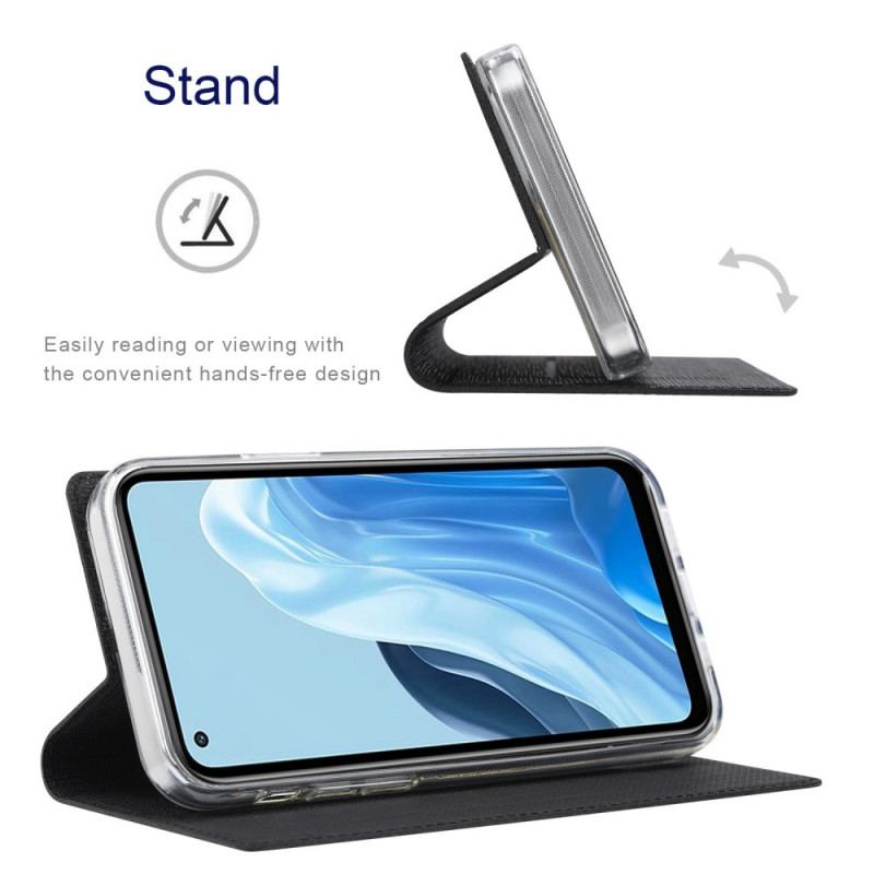 Capa Folio Para Oppo Find X5 Pro Vili Textura De Tecido