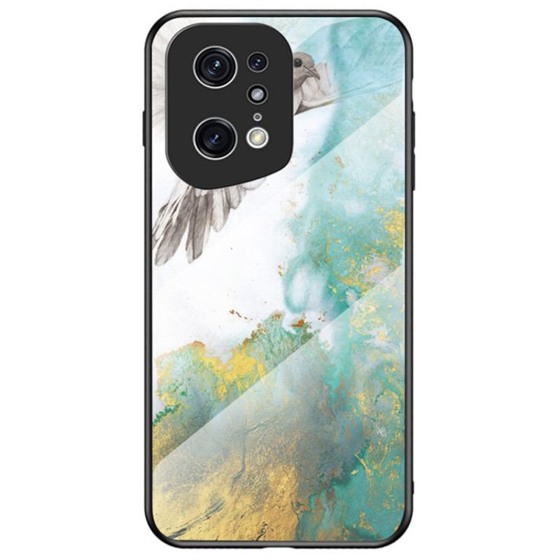 Capa Para Oppo Find X5 Pro Vidro Temperado De Cores De Mármore