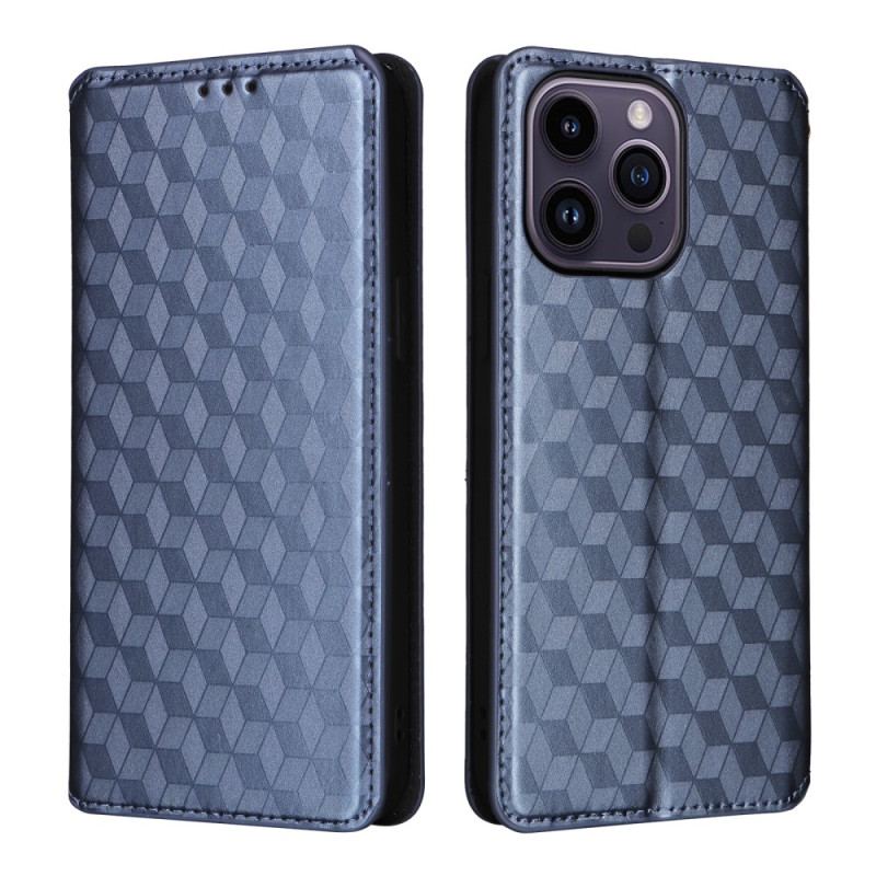 Capa De Celular Para iPhone 15 Flip Cubos 3d