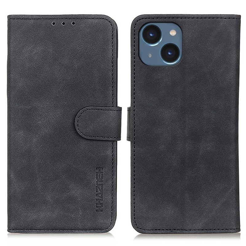 Capa De Couro Para iPhone 15 Khazneh Clássico