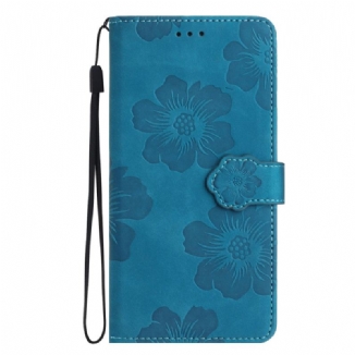 Capa Flip Para iPhone 15 Estampa De Flor