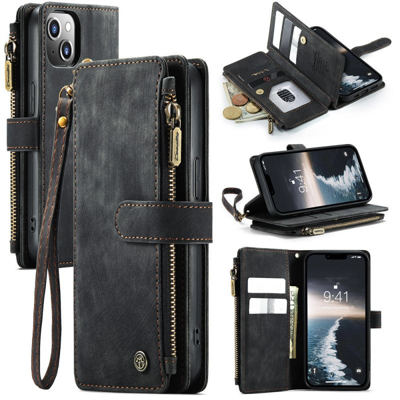 Capa Flip Para iPhone 15 Porta-moedas Caseme