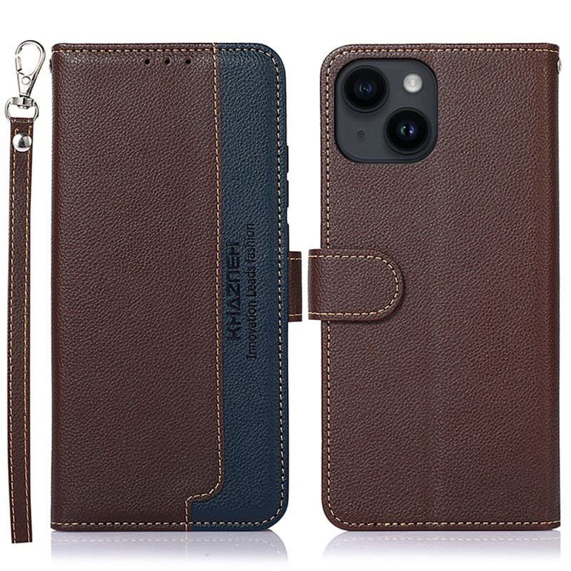 Capa Flip Para iPhone 15 Rfid Khazneh