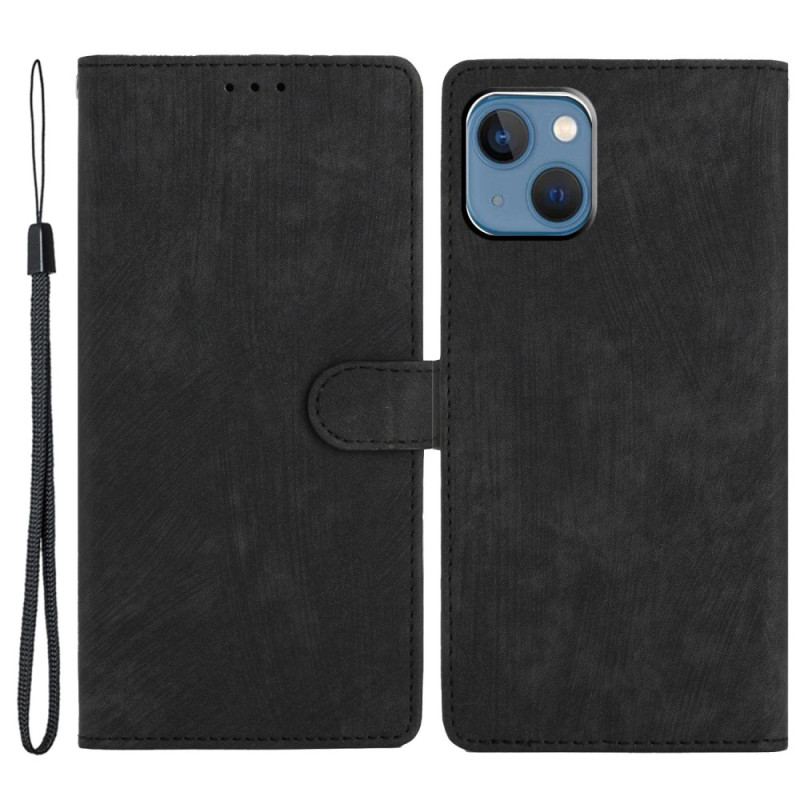 Capa Folio Para iPhone 15 De Cordão Alça Retrô