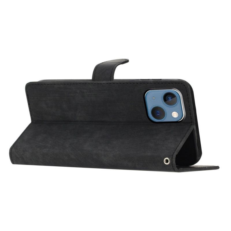 Capa Folio Para iPhone 15 De Cordão Alça Retrô