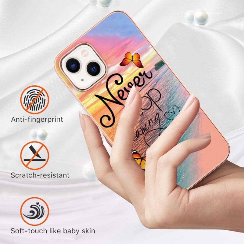 Capa Para iPhone 15 Nunca Pare De Sonhar