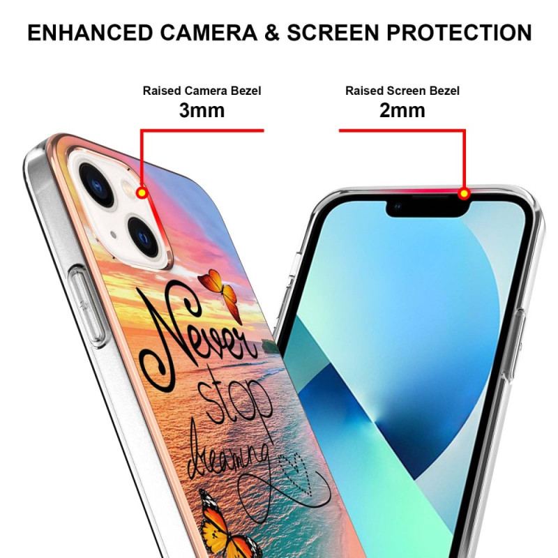 Capa Para iPhone 15 Nunca Pare De Sonhar