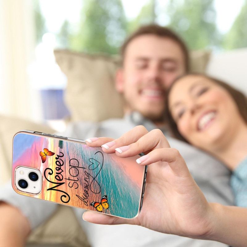 Capa Para iPhone 15 Nunca Pare De Sonhar