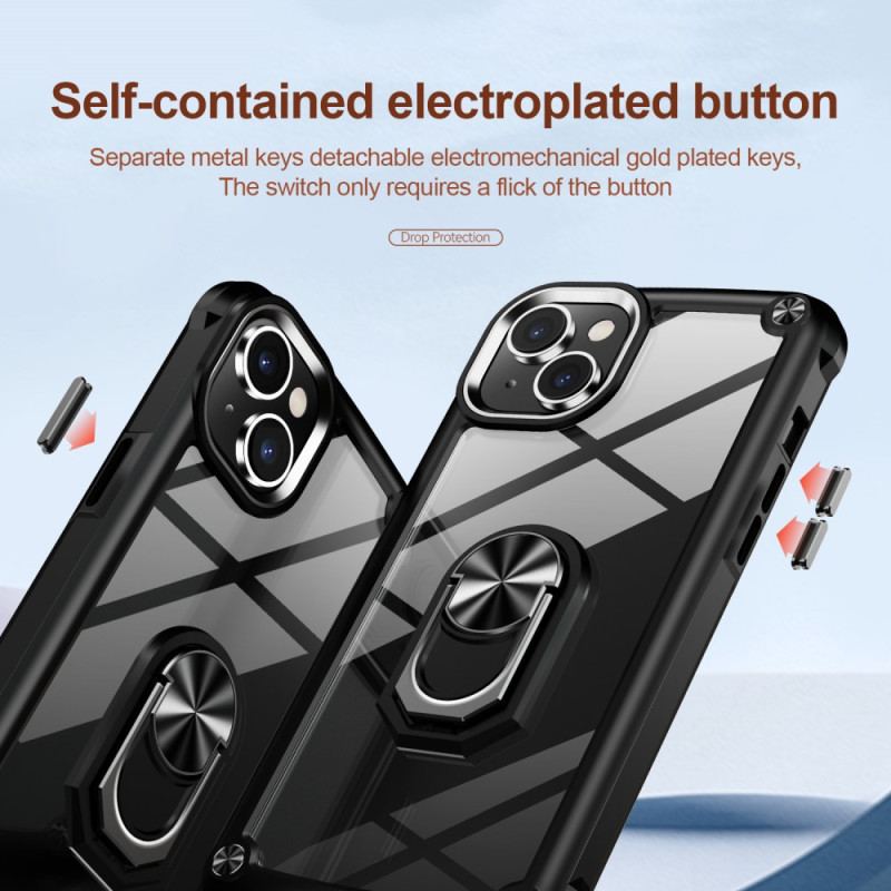 Capa Para iPhone 15 Transparente Com Anel De Suporte