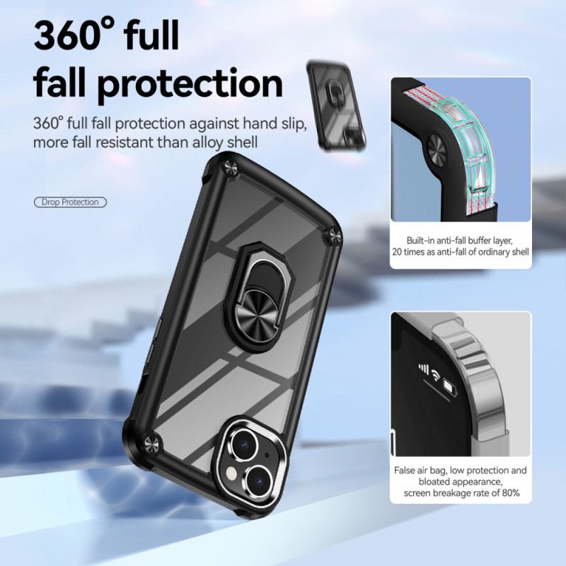 Capa Para iPhone 15 Transparente Com Anel De Suporte