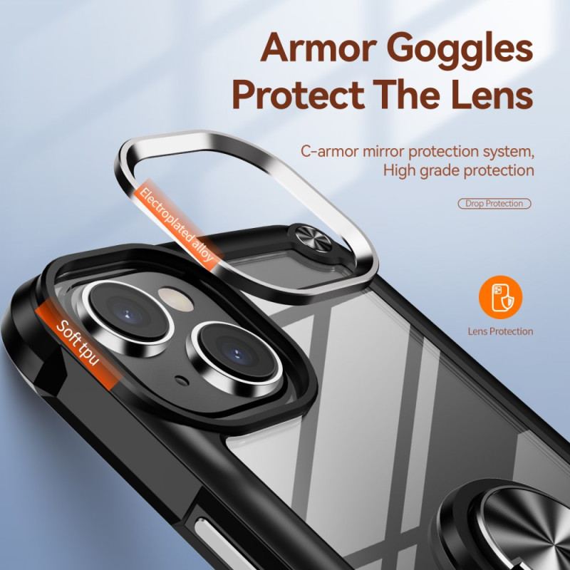 Capa Para iPhone 15 Transparente Com Anel De Suporte