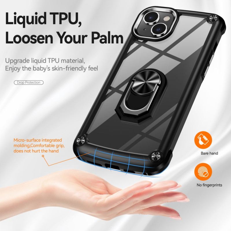 Capa Para iPhone 15 Transparente Com Anel De Suporte