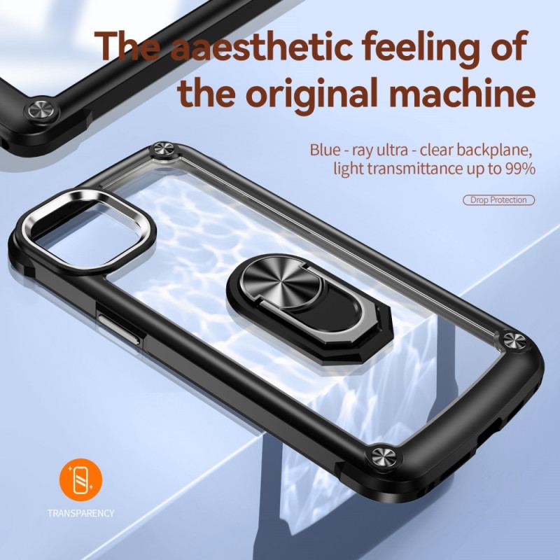 Capa Para iPhone 15 Transparente Com Anel De Suporte