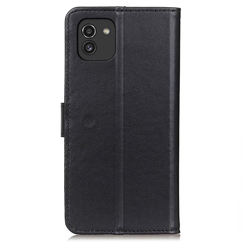Capa De Couro Para Samsung Galaxy A03 Couro Sintético Liso