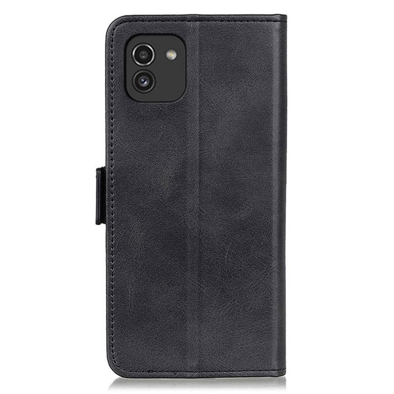 Capa Flip Para Samsung Galaxy A03 De Couro Aba Dupla