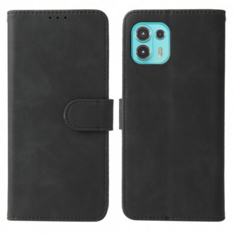 Capa De Couro Para Motorola Edge 20 Lite Toque De Pele