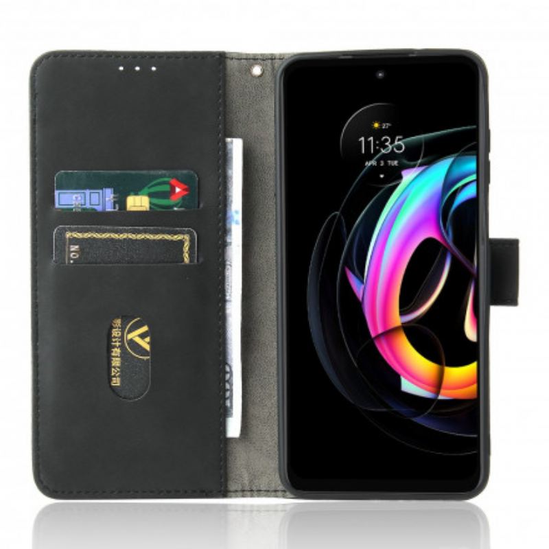 Capa De Couro Para Motorola Edge 20 Lite Toque De Pele