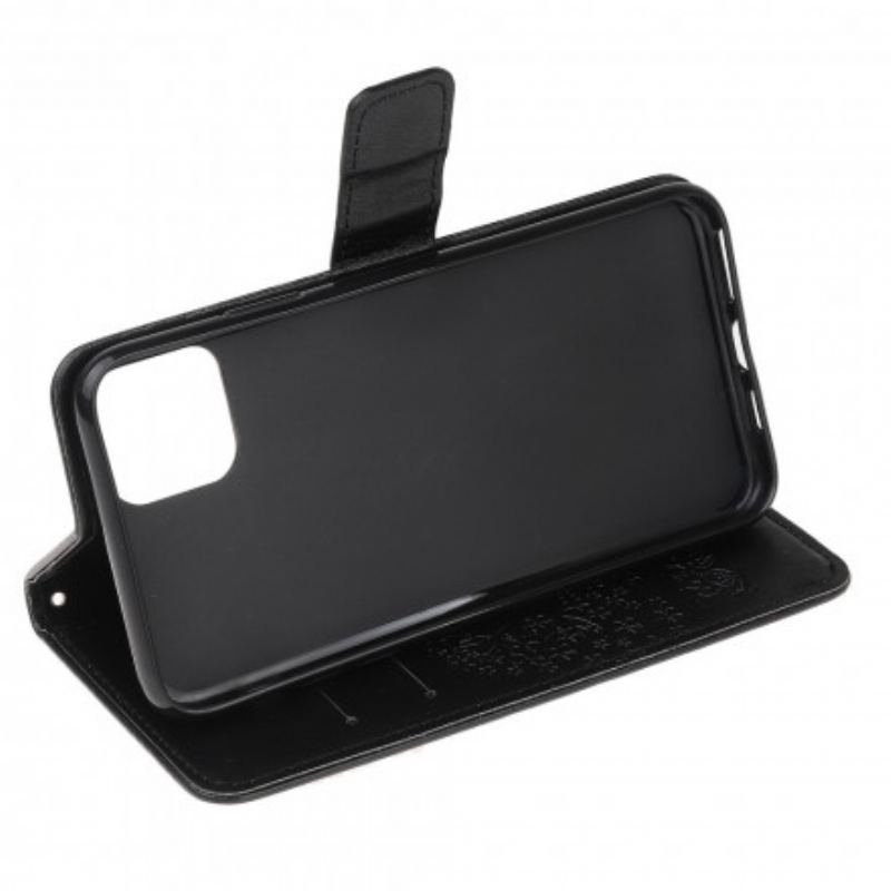 Capa Em Pele Para Motorola Edge 20 Lite De Cordão Tanga E Corujas