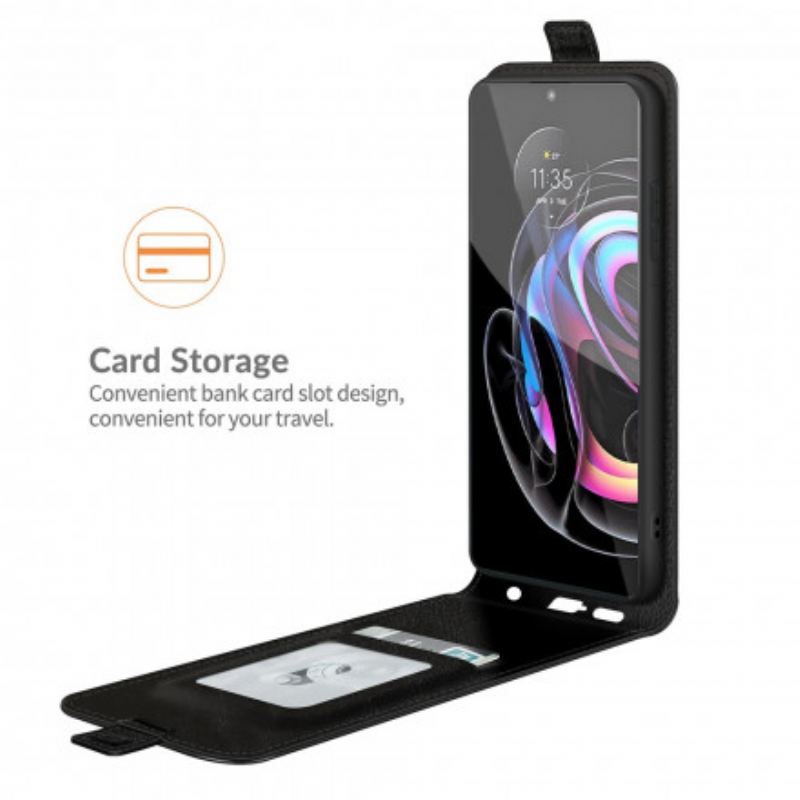 Capa Em Pele Para Motorola Edge 20 Lite Flip Dobrável