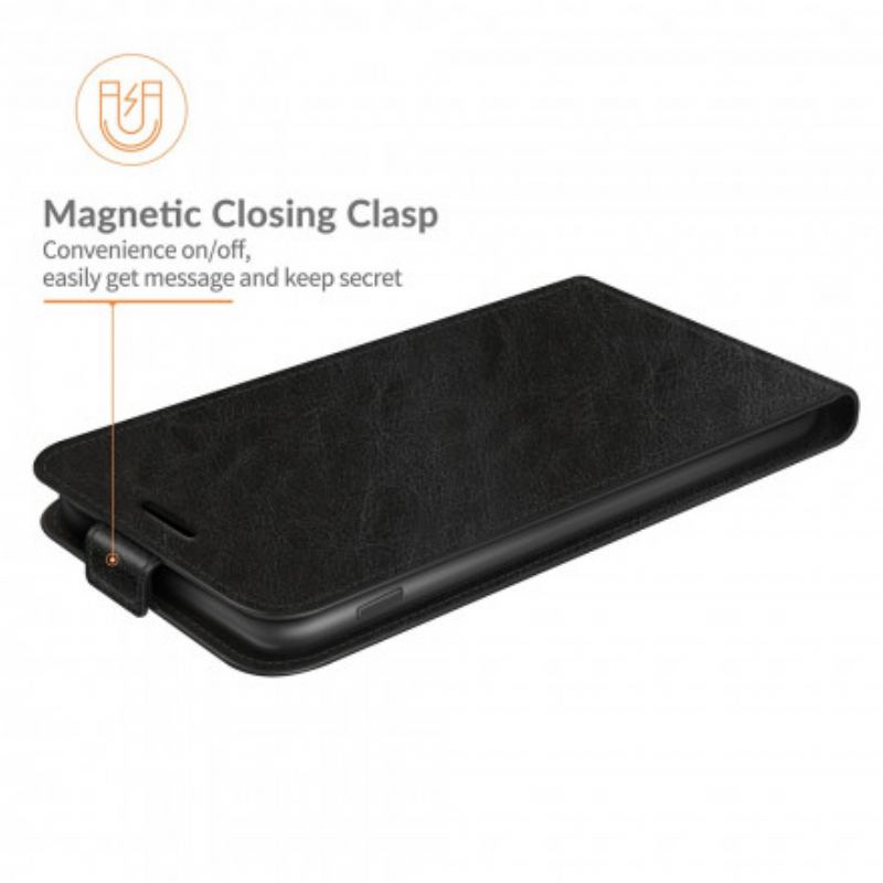 Capa Em Pele Para Motorola Edge 20 Lite Flip Dobrável