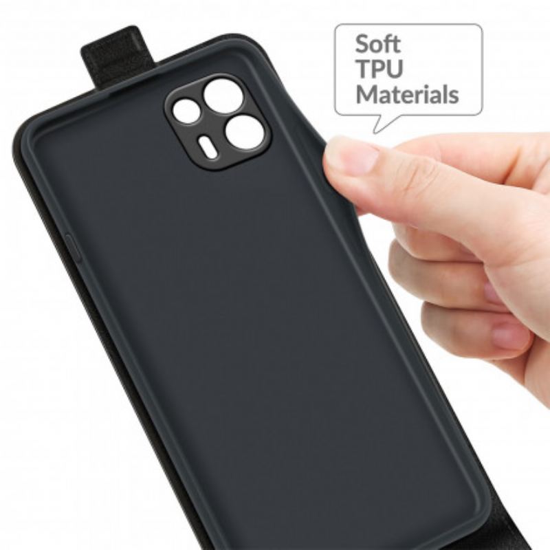 Capa Em Pele Para Motorola Edge 20 Lite Flip Dobrável