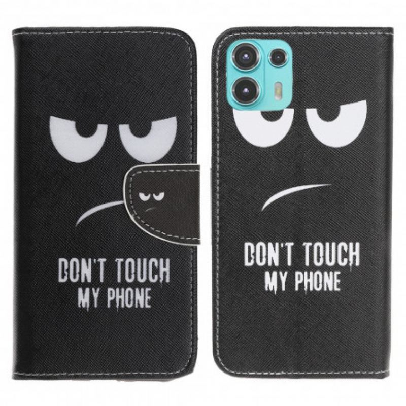 Capa Em Pele Para Motorola Edge 20 Lite Não Toque No Meu Telefone
