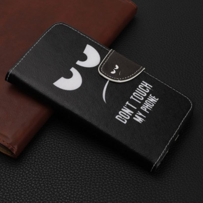 Capa Em Pele Para Motorola Edge 20 Lite Não Toque No Meu Telefone