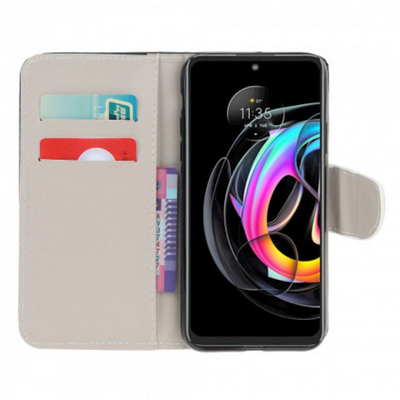 Capa Flip Para Motorola Edge 20 Lite Torre Eiffel Retrô