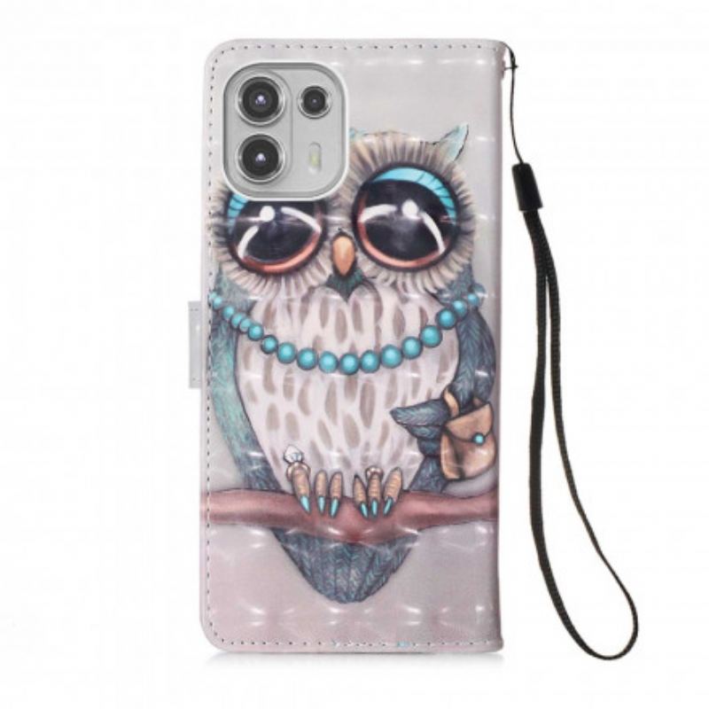 Capa Folio Para Motorola Edge 20 Lite Dona Coruja