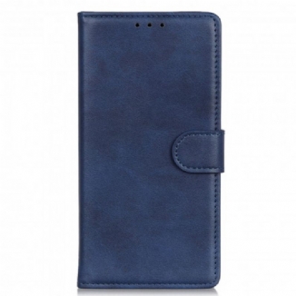 Capa Folio Para Motorola Edge 20 Lite Efeito De Couro Fosco