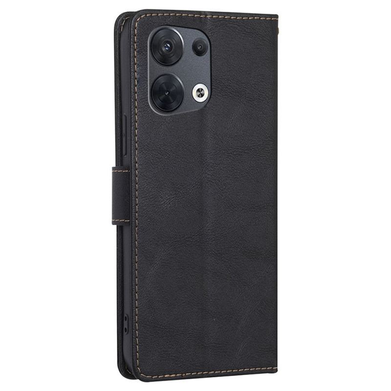 Capa De Couro Para Oppo Reno 8 Couro Sintético Curtido