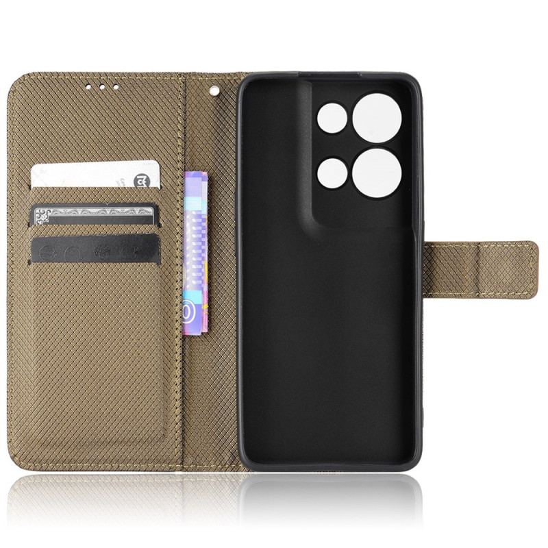 Capa Em Pele Para Oppo Reno 8 De Cordão Couro Falso Estiloso Com Tiras