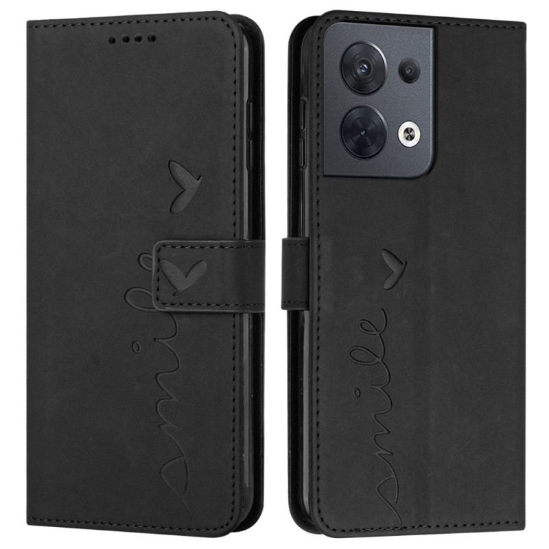 Capa Em Pele Para Oppo Reno 8 Sorria Com Cordão