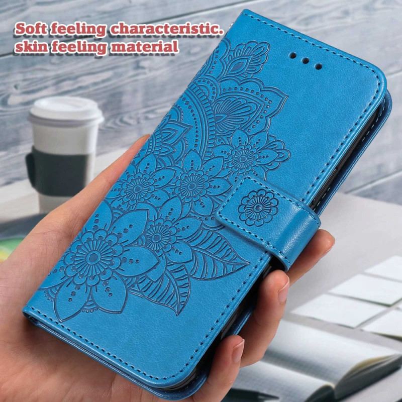 Capa Flip Para Oppo Reno 8 De Cordão Strappy Floral