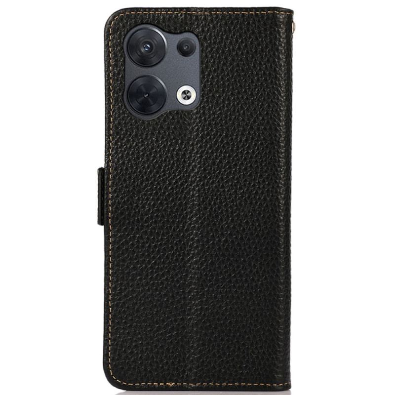 Capa Flip Para Oppo Reno 8 Couro De Lichia Khazneh Rfid