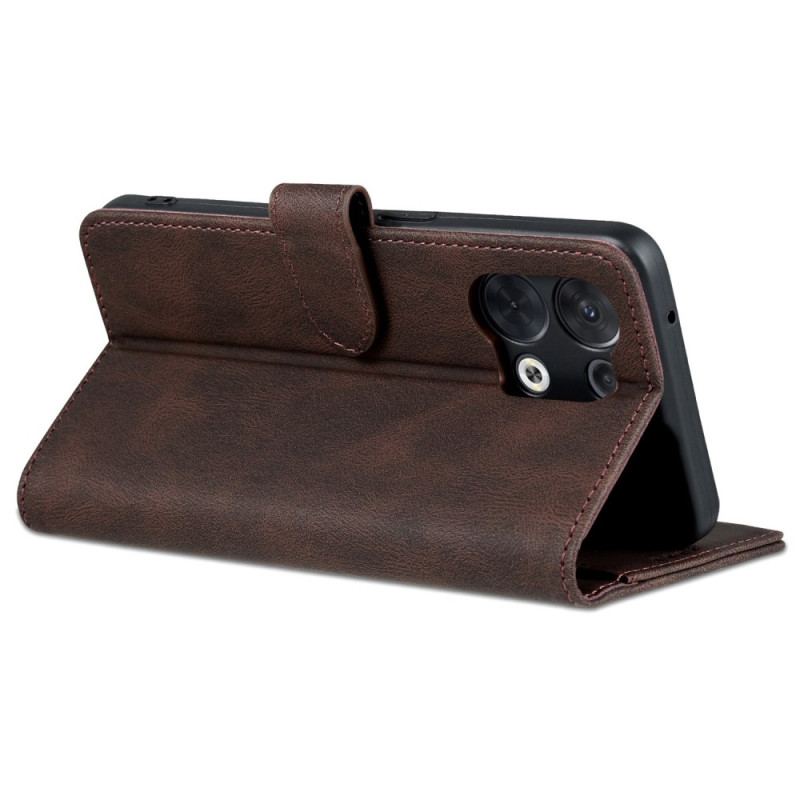 Capa Flip Para Oppo Reno 8 Efeito Couro Vintage Azns