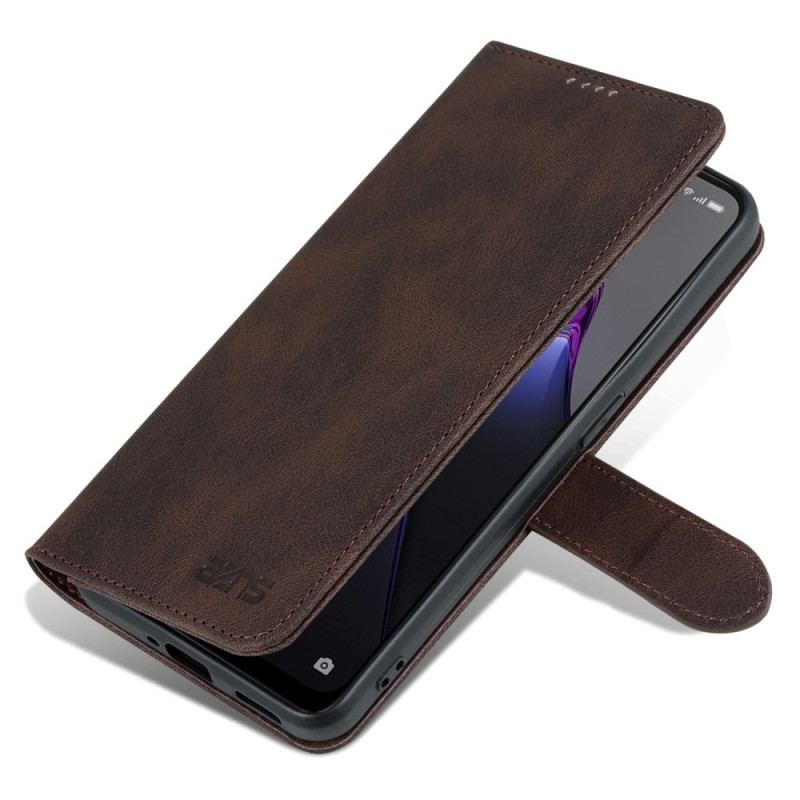 Capa Flip Para Oppo Reno 8 Efeito Couro Vintage Azns