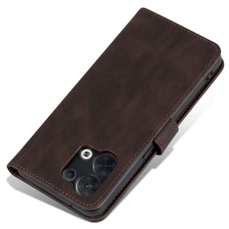 Capa Flip Para Oppo Reno 8 Efeito Couro Vintage Azns