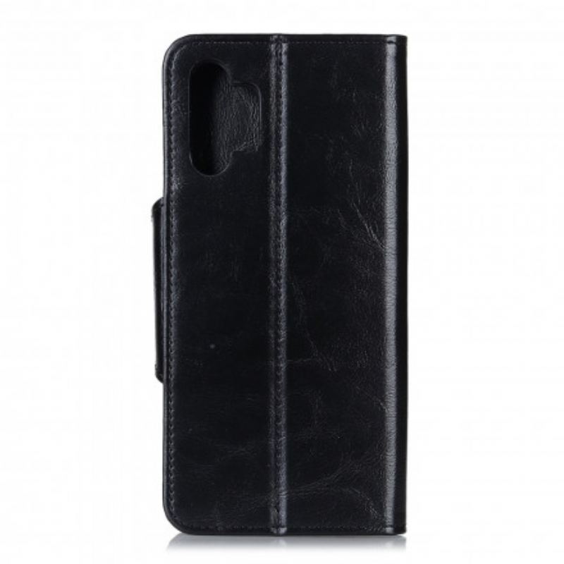 Capa Flip Para Samsung Galaxy A32 Imitação De Couro Brilhante Khazneh