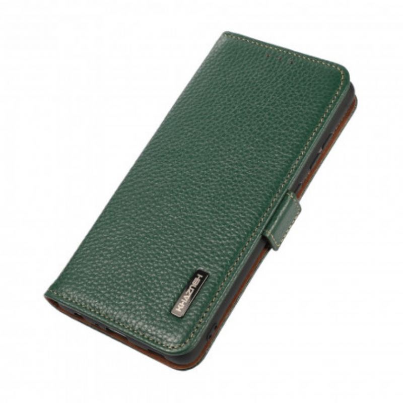 Capa Folio Para Samsung Galaxy A32 Couro De Lichia Khazneh Rfid