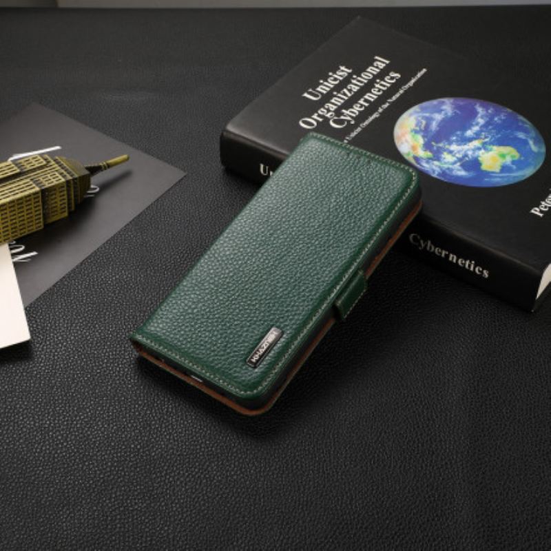 Capa Folio Para Samsung Galaxy A32 Couro De Lichia Khazneh Rfid