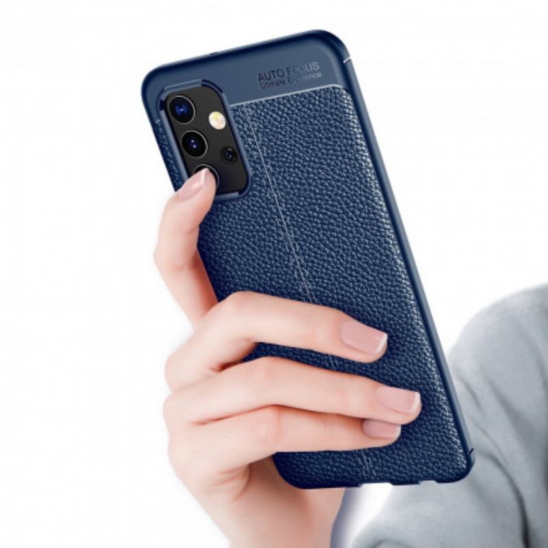 Capa Para Samsung Galaxy A32 Linha Dupla Efeito Couro Litchi