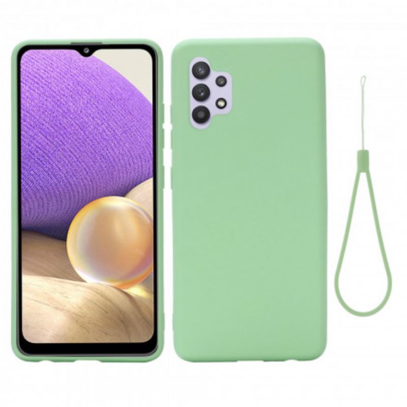 Capa Para Samsung Galaxy A32 Silicone Líquido Com Cordão