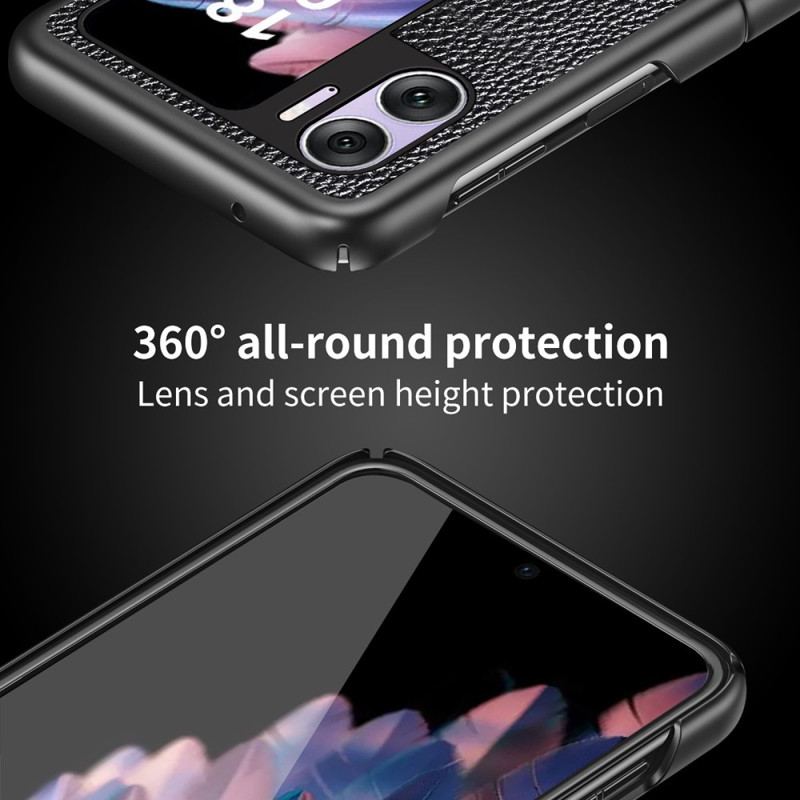 Capa De Celular Para Oppo Find N2 Flip De Couro Couro Sintético De Lichia