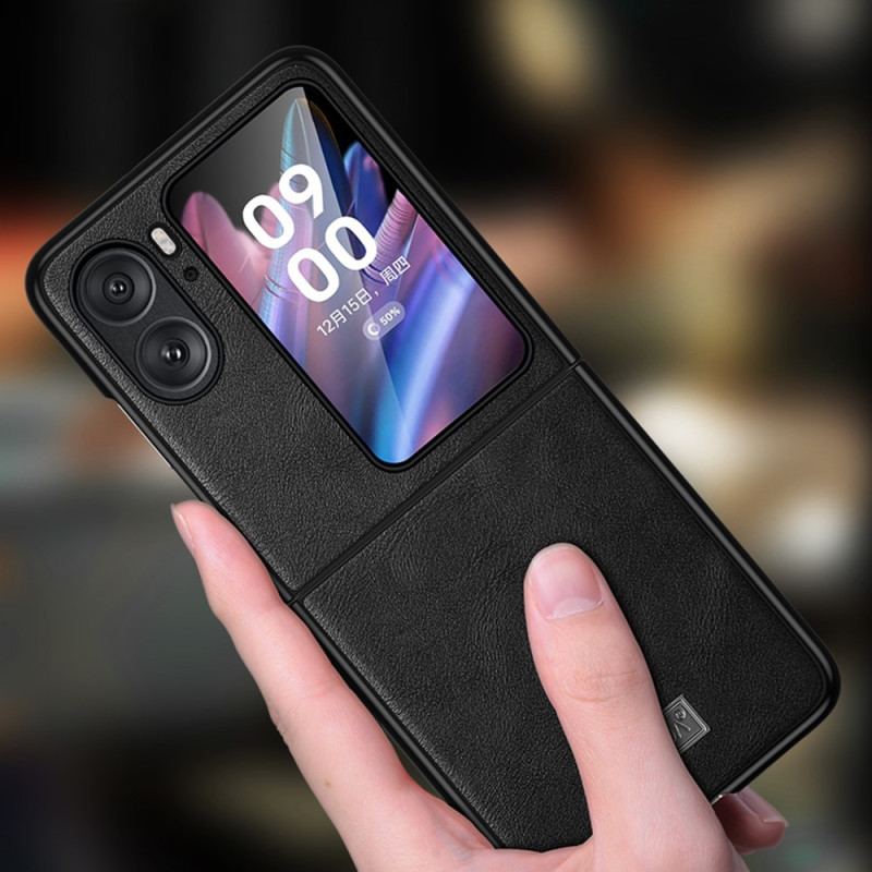 Capa Para Oppo Find N2 Flip De Couro Sulada Efeito Couro