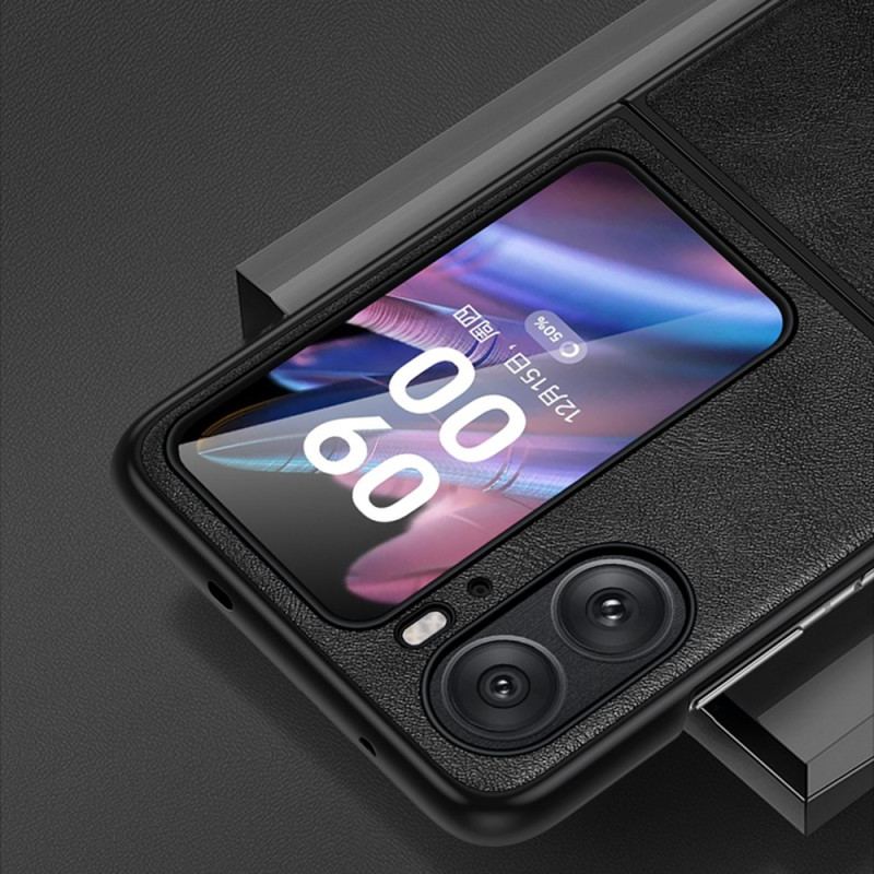 Capa Para Oppo Find N2 Flip De Couro Sulada Efeito Couro